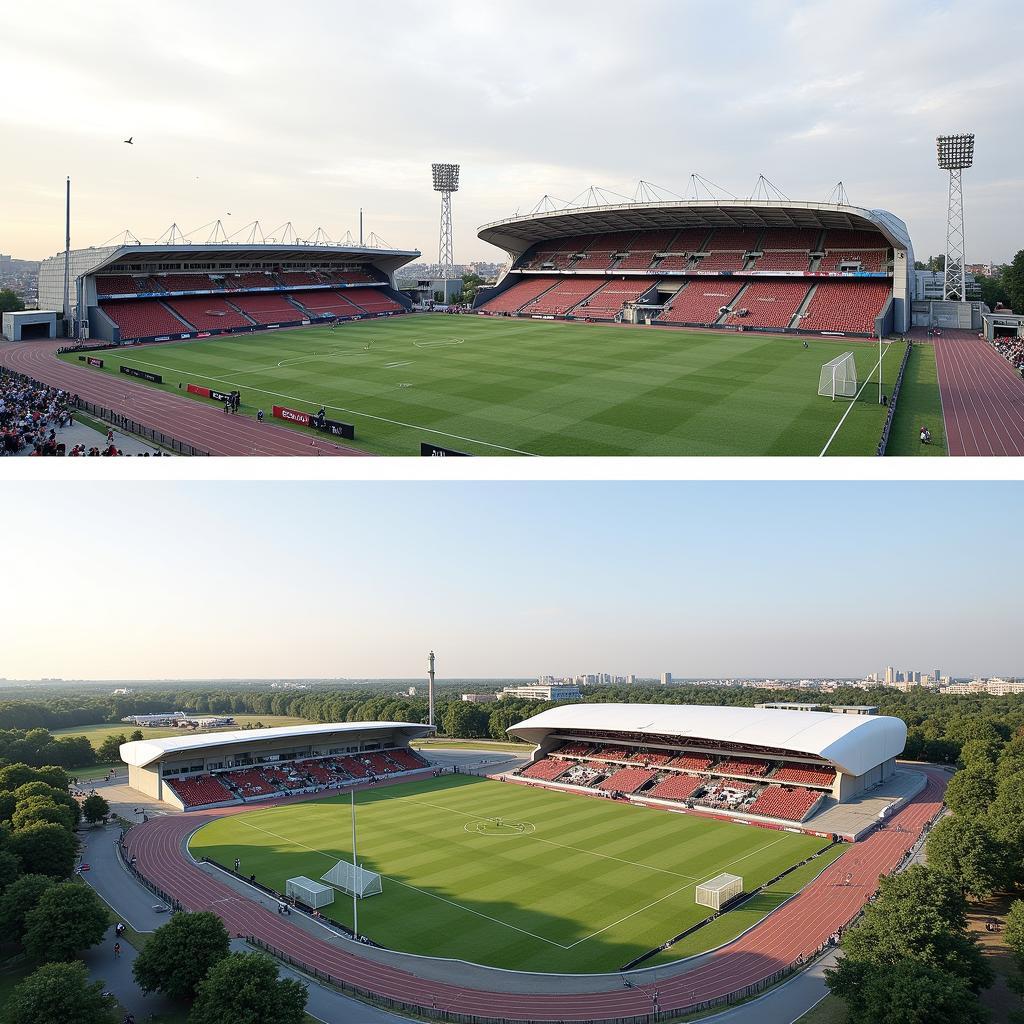 Historische Entwicklung der BayArena Leverkusen