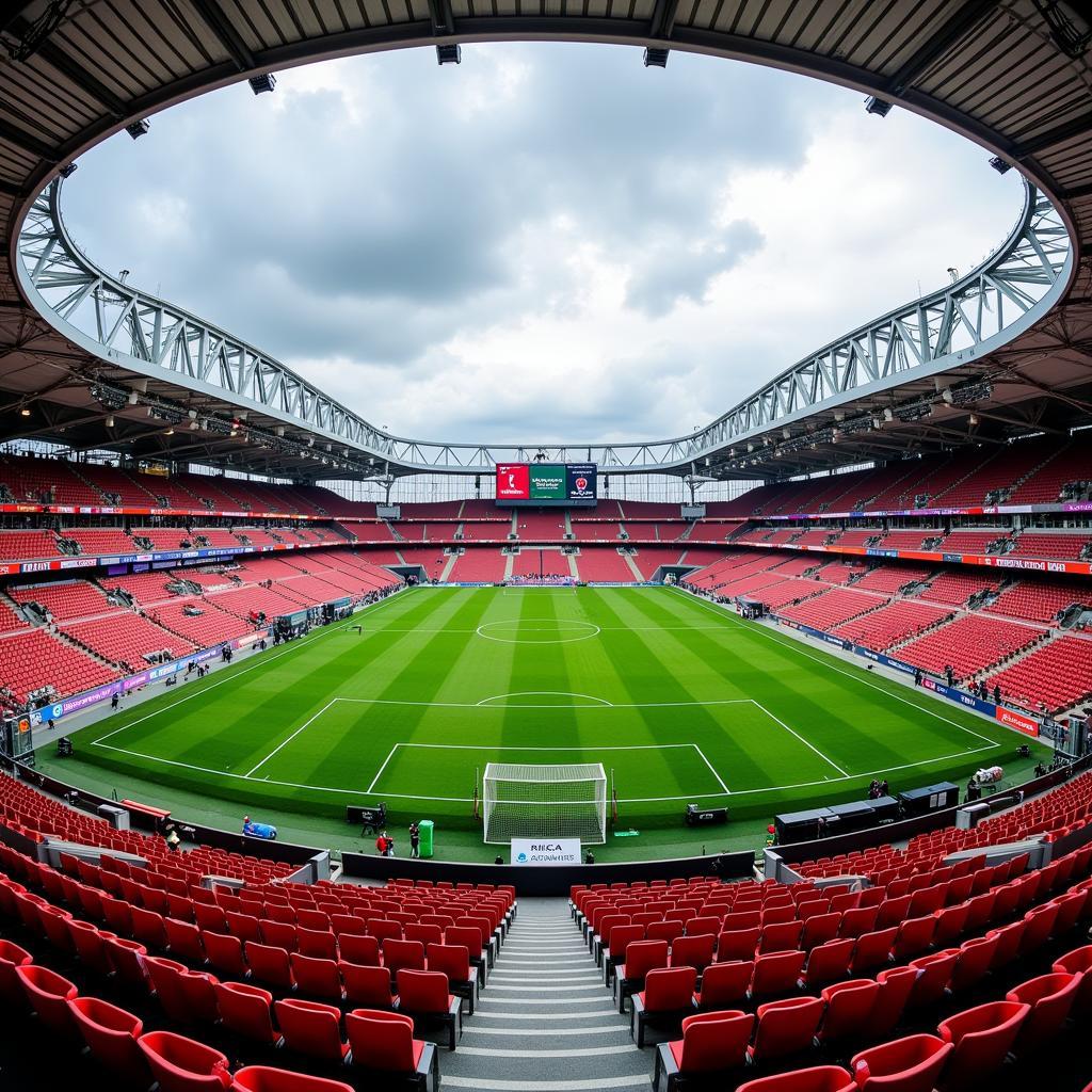 Beeindruckender Blick auf das Spielfeld der BayArena