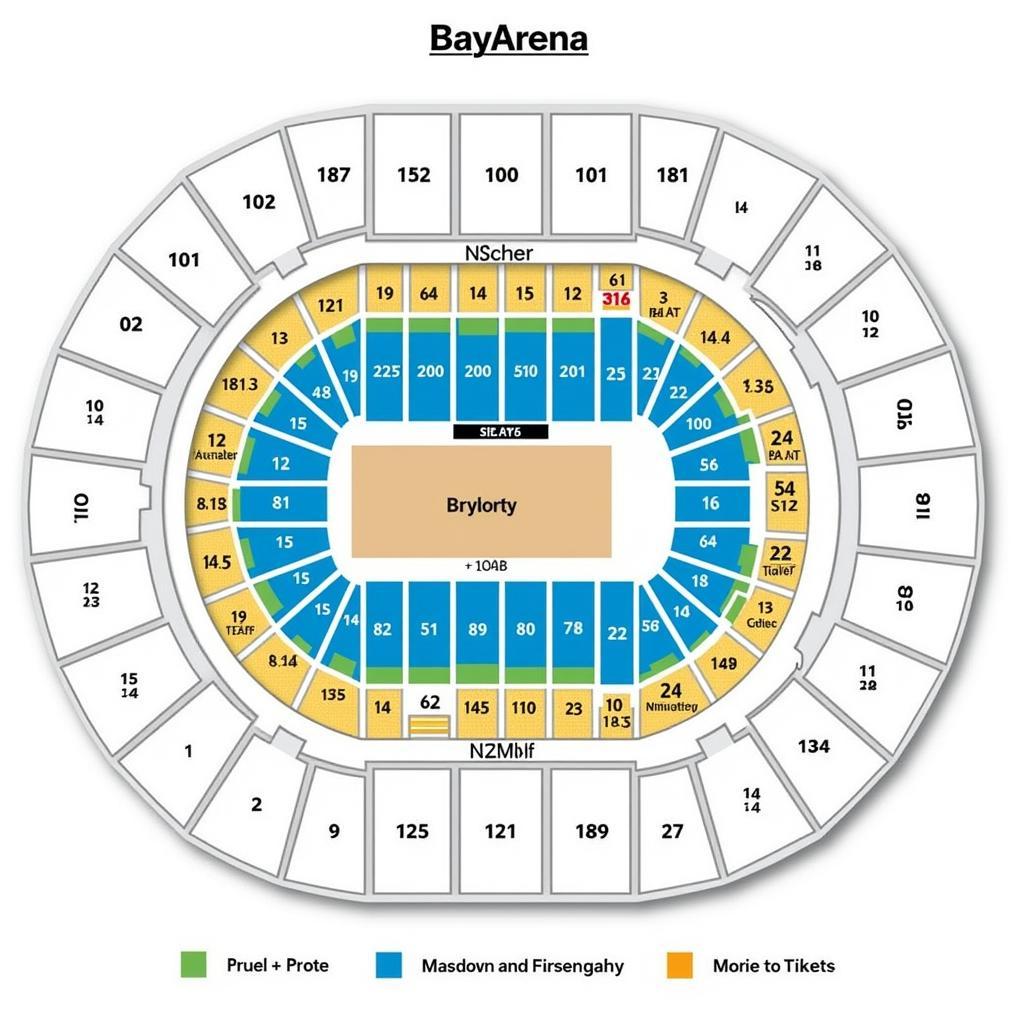 Sitzplan der BayArena mit verschiedenen Ticketkategorien