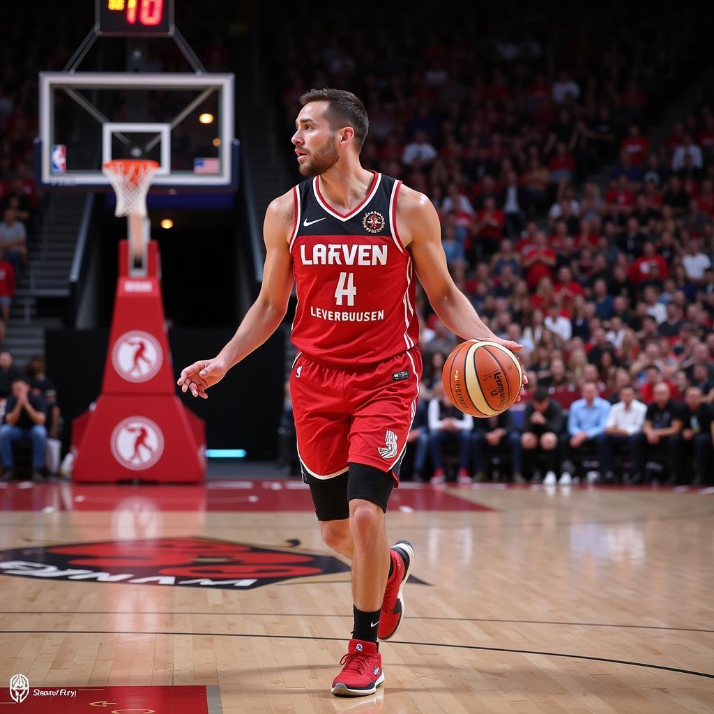 Spielerportrait eines Bayer 04 Leverkusen Basketballspielers auf Instagram