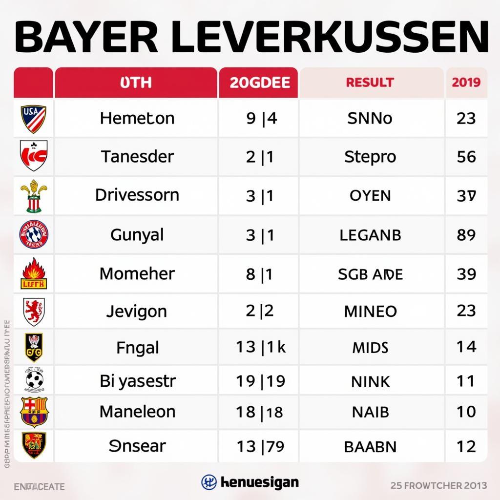 Spielplan von Bayer 04 Leverkusen in der Bundesliga Saison 2019/2020