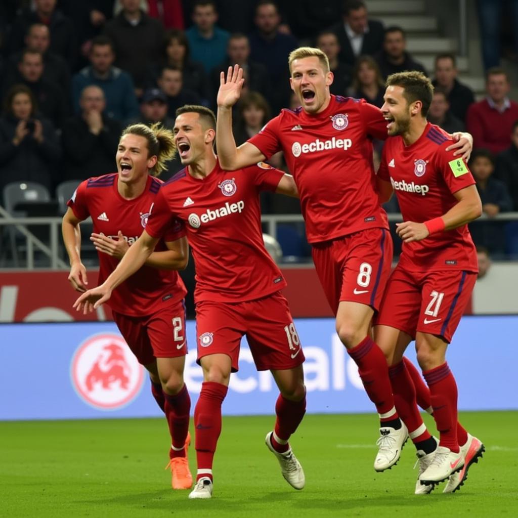 Torjubel Bayer 04 Leverkusen gegen Hertha BSC 2018