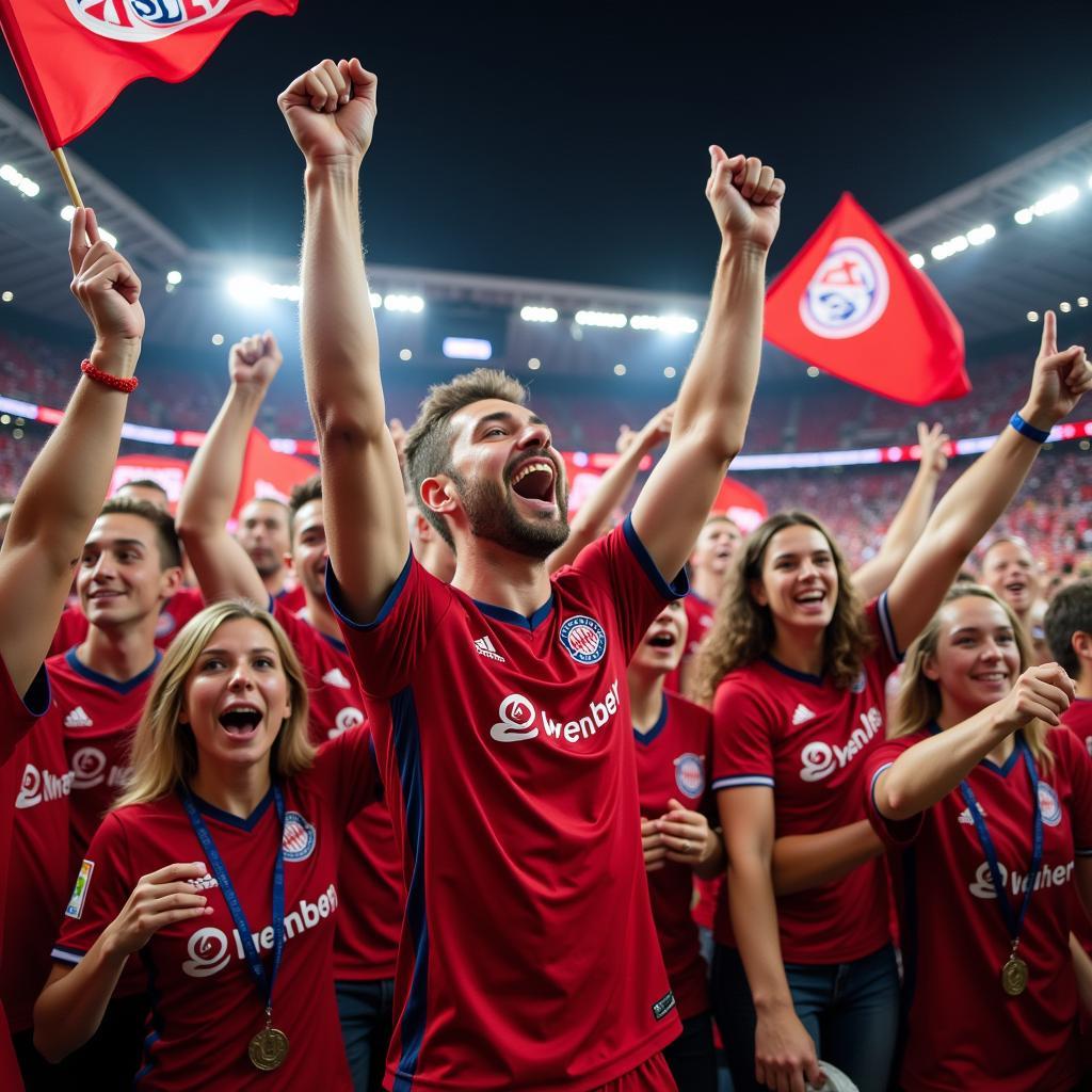 Bayer 04 Leverkusen Meisterfeier: Jubelnde Fans im Stadion