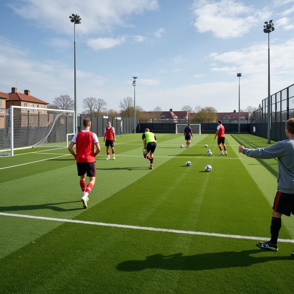 Training zur Verbesserung der Schusspräzision bei Bayer 04 Leverkusen