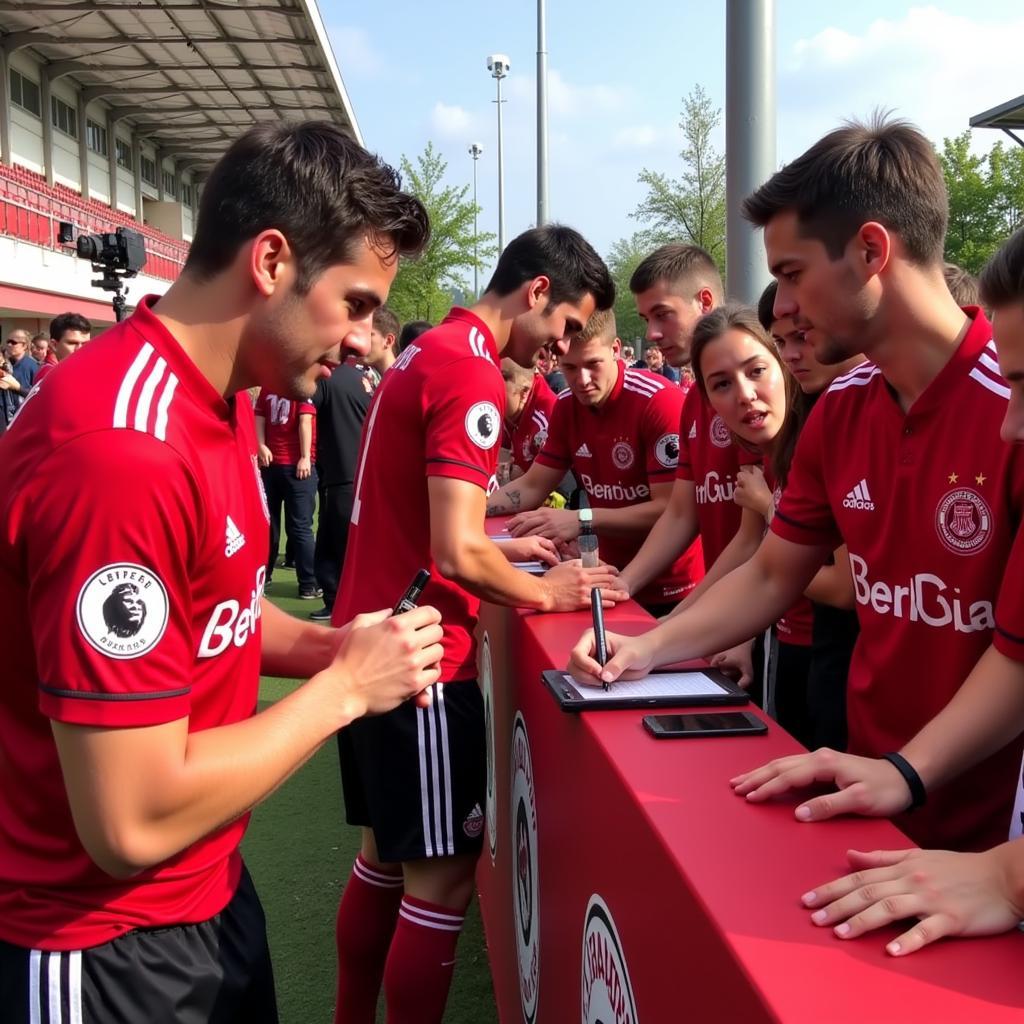 Spieler bei der Bayer 04 Leverkusen Saisoneröffnung 2018