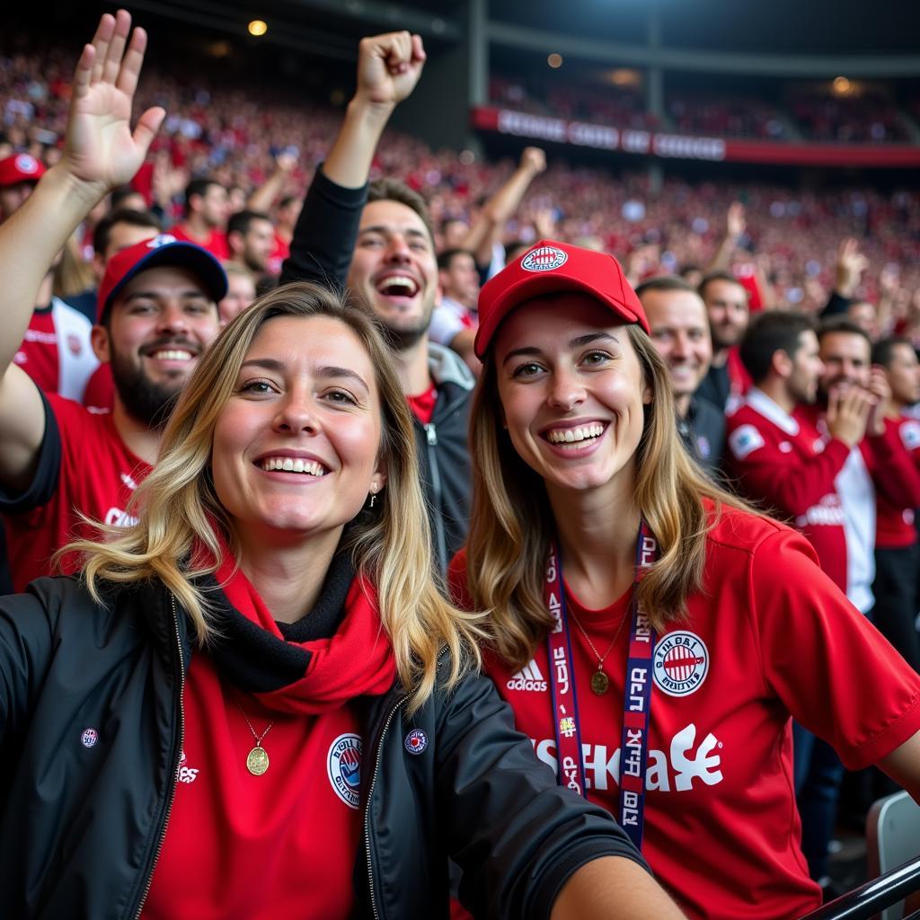 Fans beider Mannschaften in der BayArena