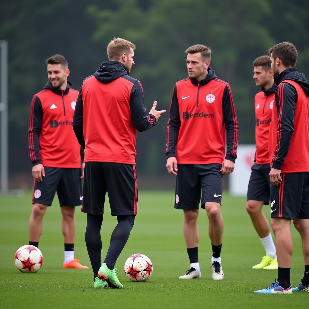 Bayer 04 Leverkusen Trainingseinheit: Spieler beim Training