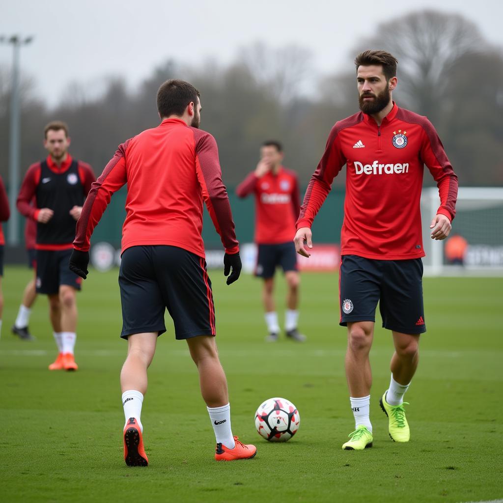 Bayer 04 Leverkusen Training vor dem Spiel gegen Borussia Mönchengladbach am 28. Januar