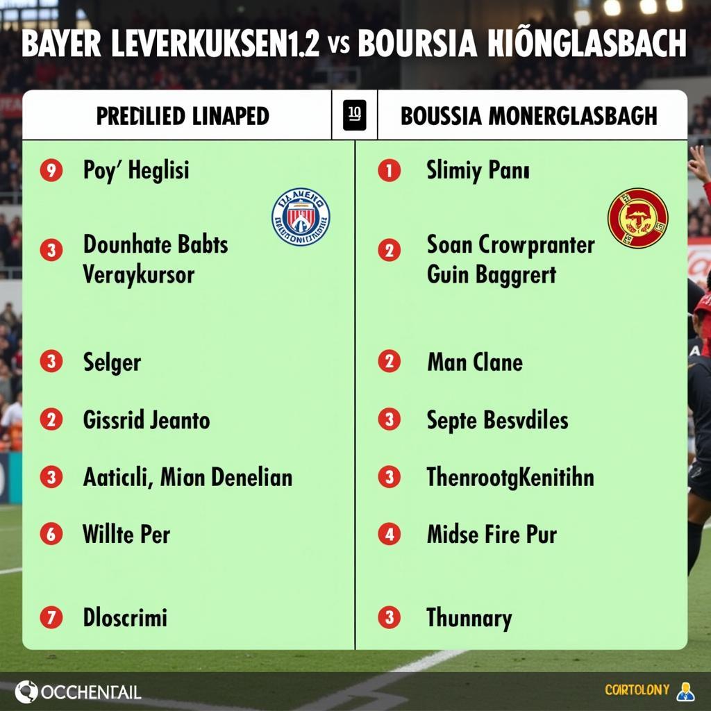 Voraussichtliche Aufstellungen von Bayer 04 Leverkusen und Borussia Mönchengladbach.