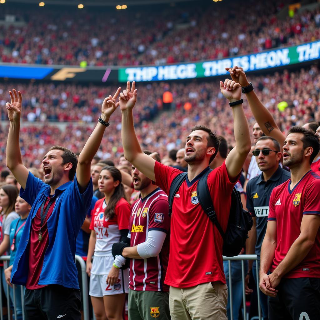 Fans von Bayer 04 Leverkusen und VfB Stuttgart