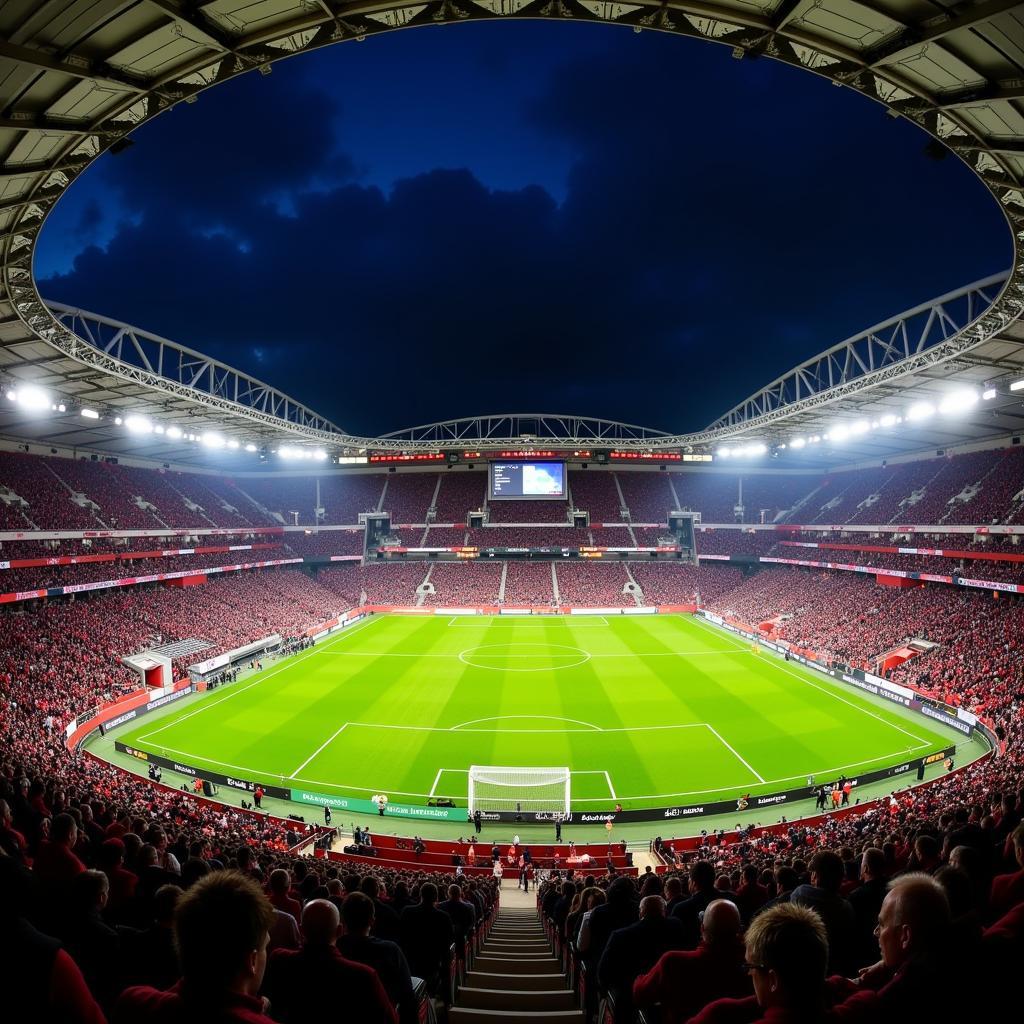 Bayer 04 Stadion bei einem Heimspiel