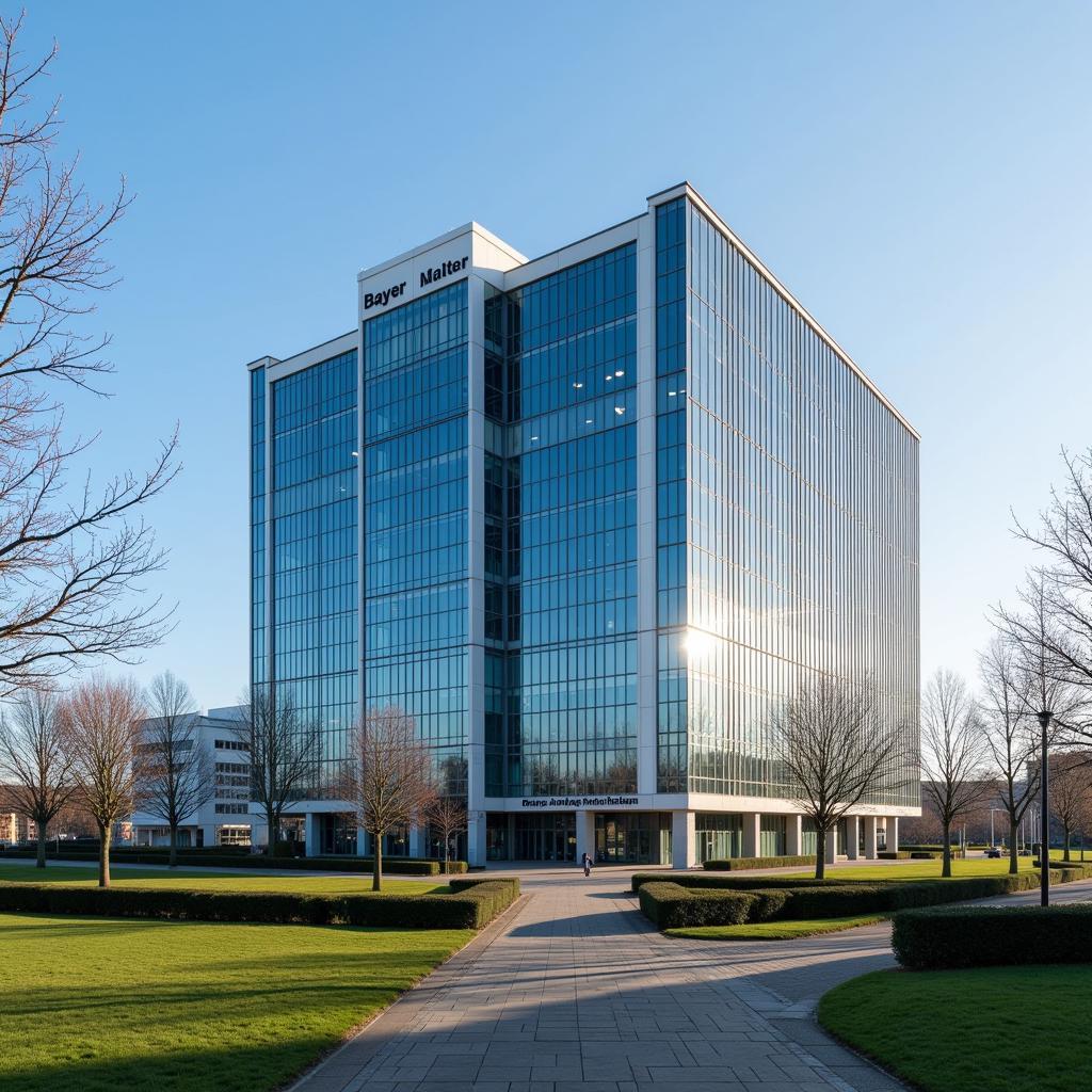 Das Hauptgebäude der Bayer AG in Leverkusen, wo Sie die zentrale Telefonnummer erreichen können.