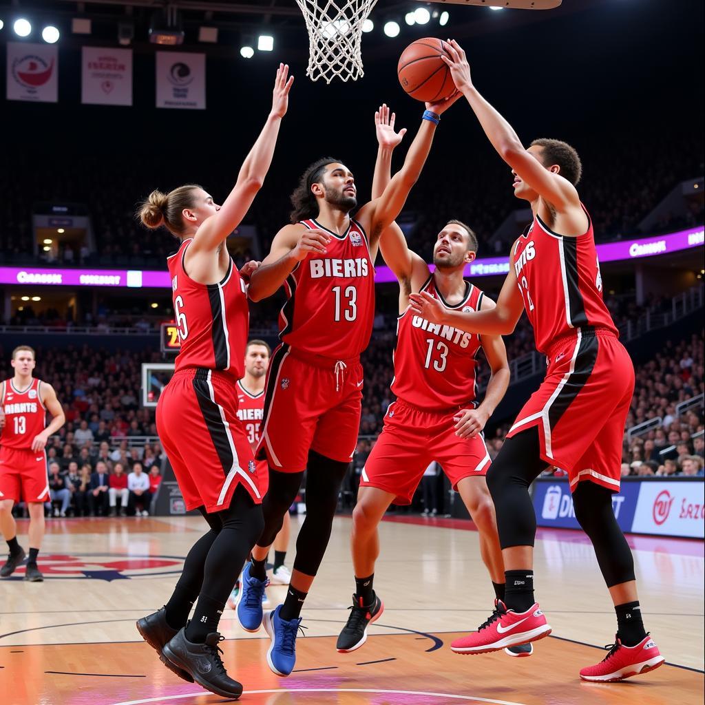 Bayer Giants Leverkusen in Aktion während eines Basketballspiels