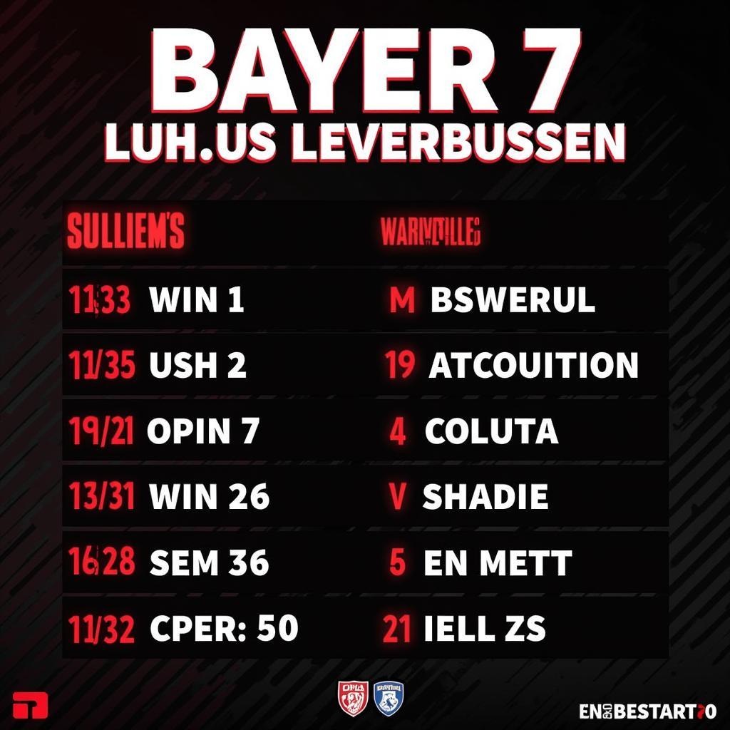 Aktuelle Form von Bayer Leverkusen