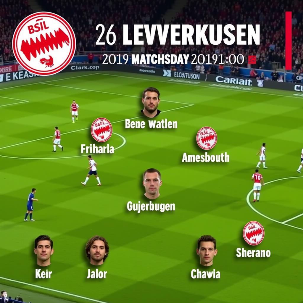 Bayer Leverkusen Mannschaft am 26. Spieltag der Bundesliga 2019