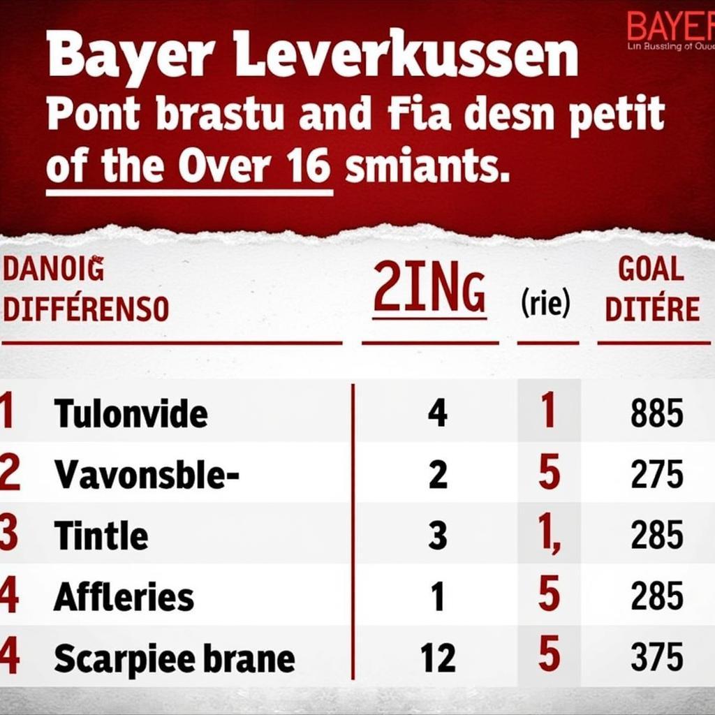 Bayer Leverkusen in der Bundesliga Tabelle: Aktuelle Platzierung und Punkte.