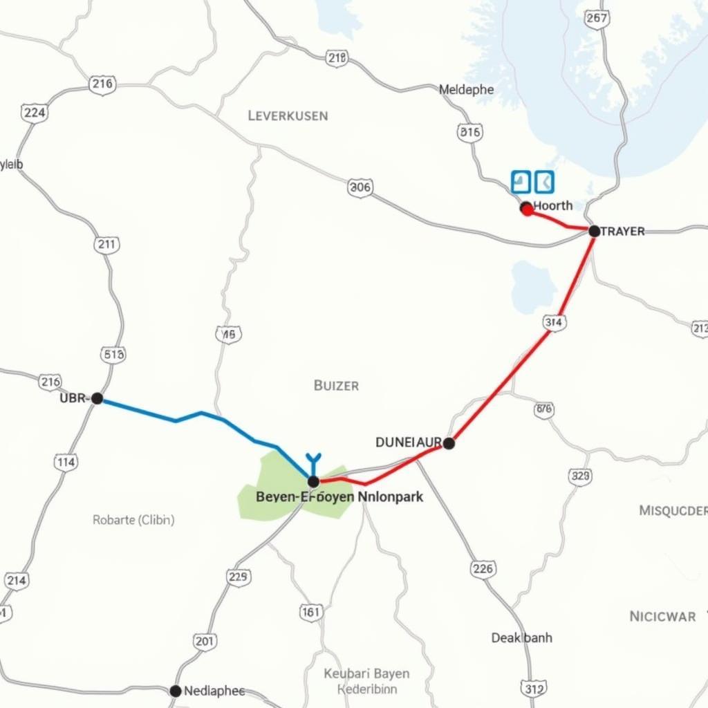 Anfahrt zur Bayer Leverkusen Chempark LKW Einfahrt