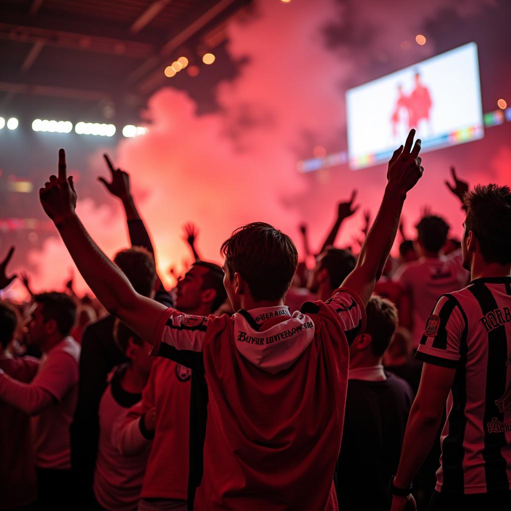 Die Fans von Bayer Leverkusen und Eintracht Frankfurt