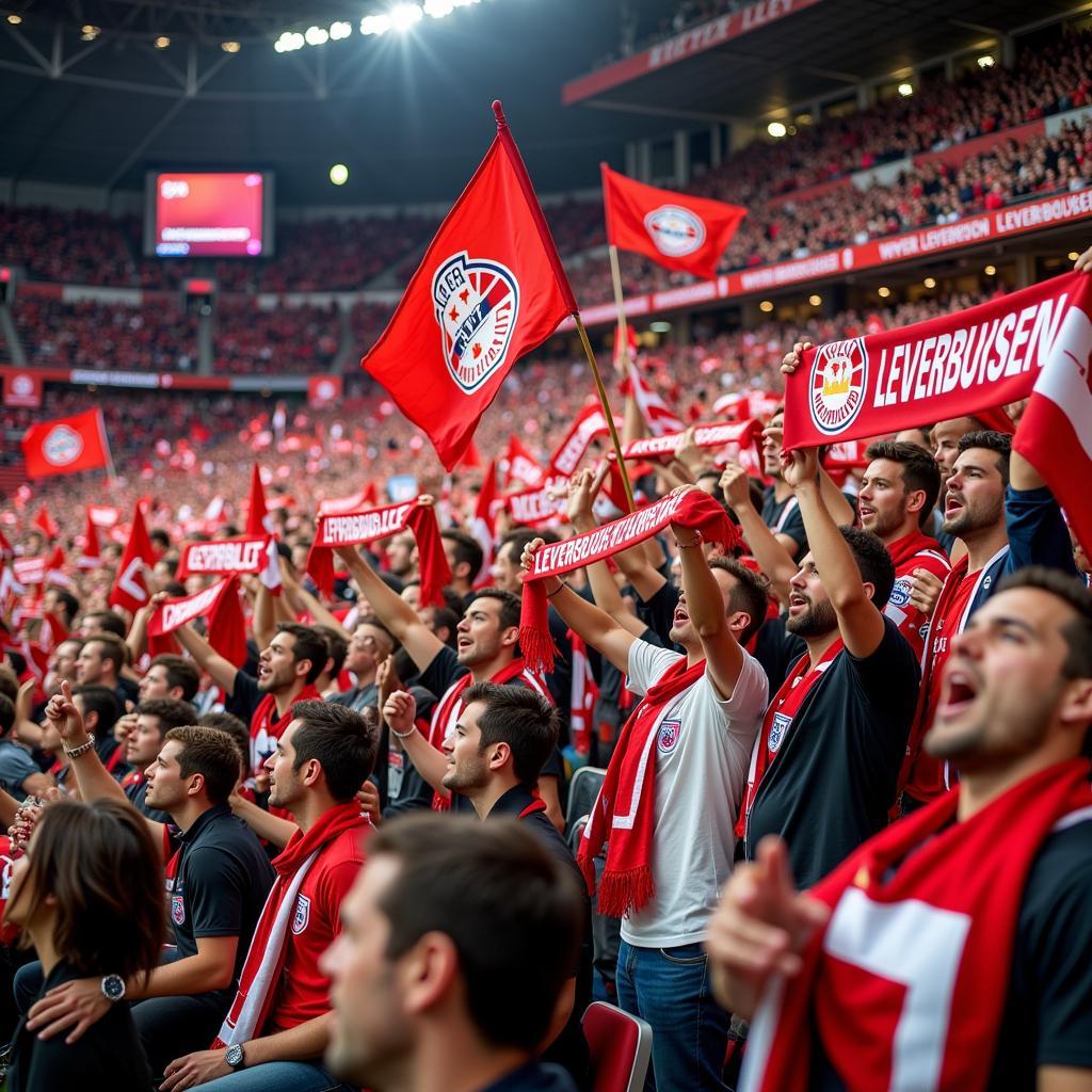 Bayer Leverkusen Fanclub im Stadion