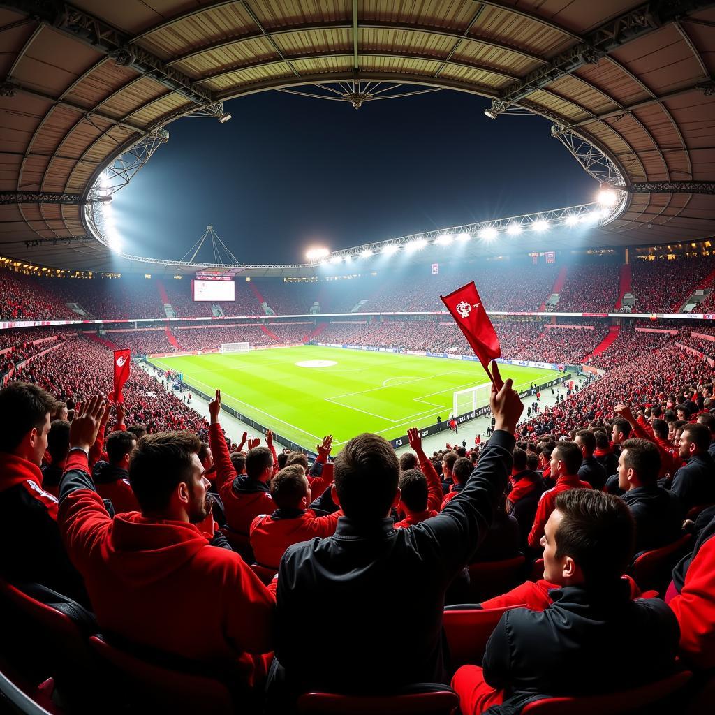 Bayer Leverkusen Fans in der BayArena