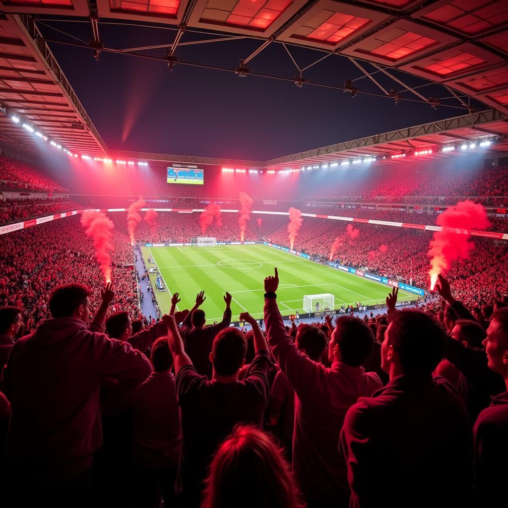 Bayer Leverkusen Fans in der BayArena