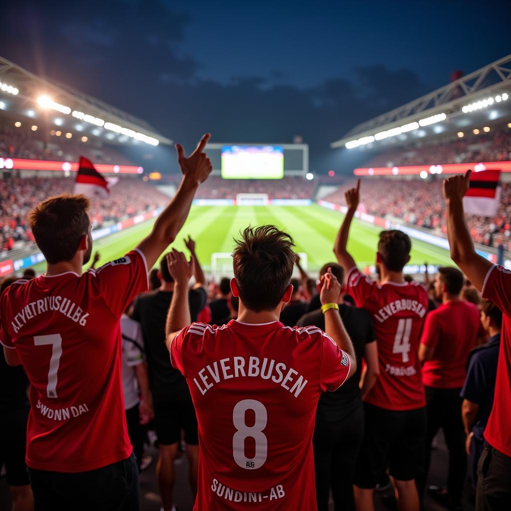 Bayer Leverkusen Fans beim Public Viewing