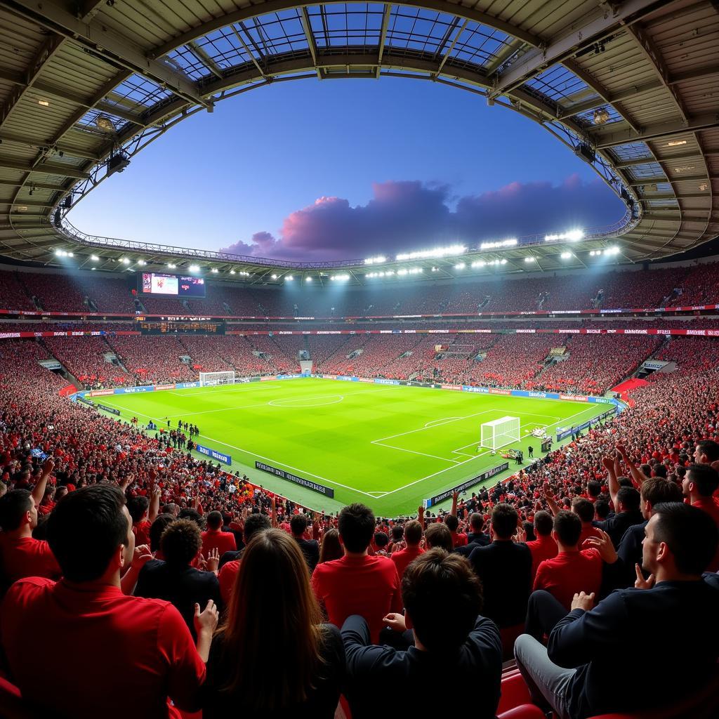 Bayer Leverkusen Fans in der Champions League