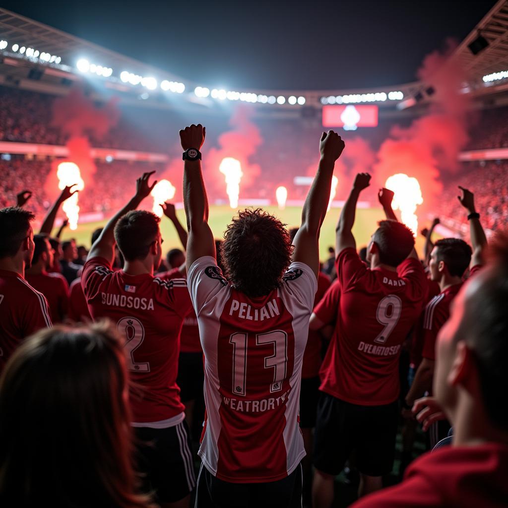 Fans von Bayer Leverkusen im Stadion