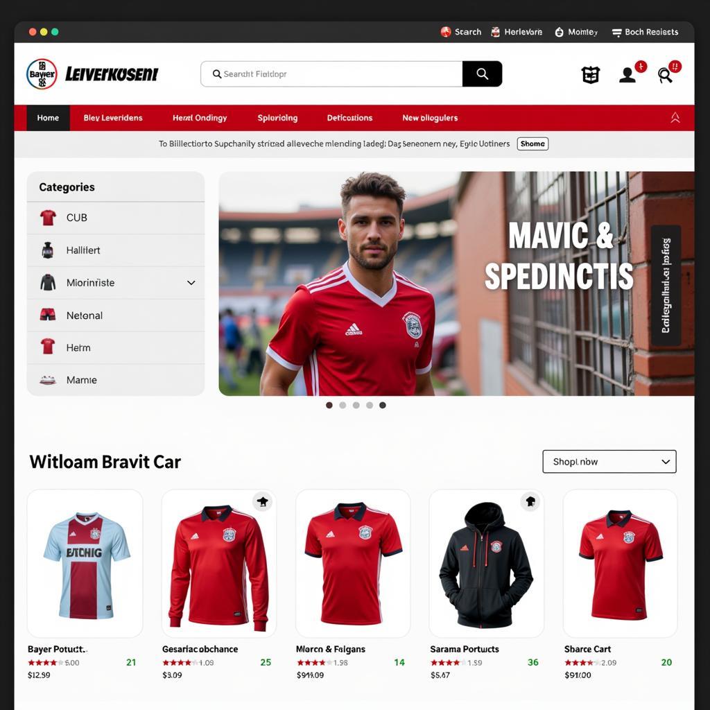 Online Shopping im Bayer Leverkusen Fanshop