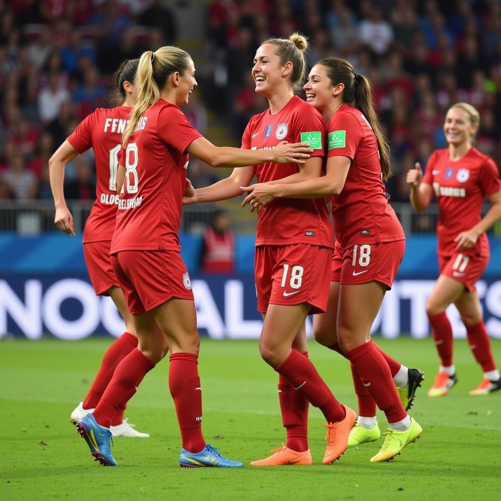 Bayer Leverkusen Frauen Jubel am 5.5.19