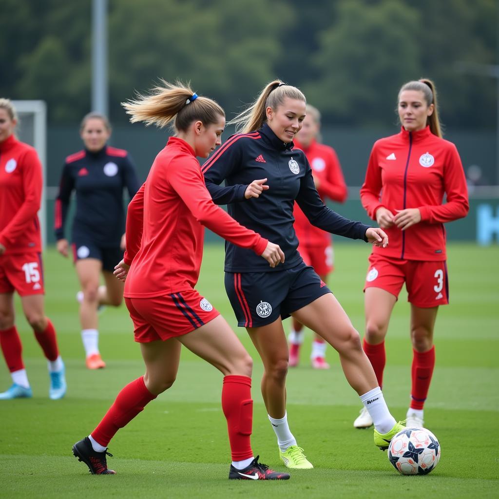 Trainingseinheit der Bayer Leverkusen Frauen