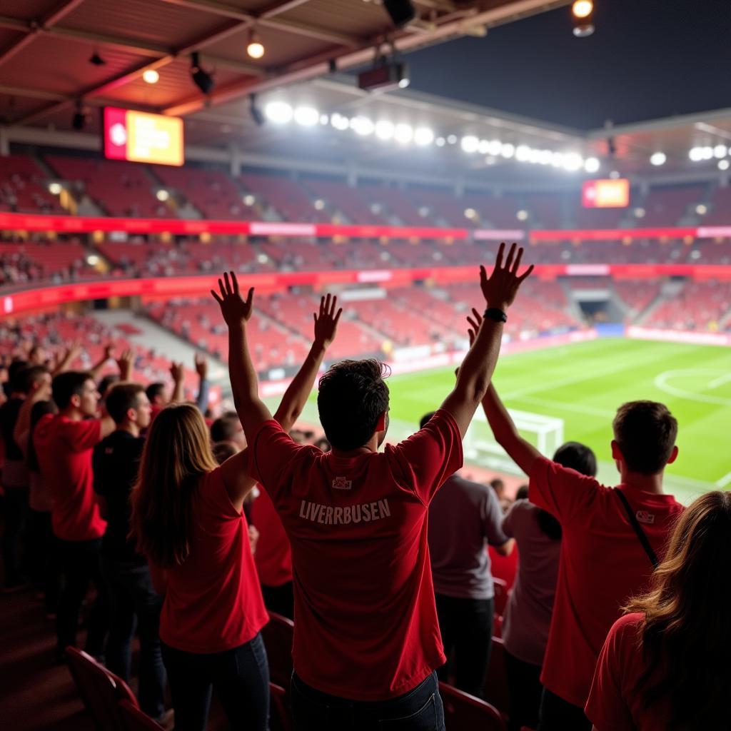 Bayer Leverkusen Fans im Stadion gegen Kaiserslautern im DFB-Pokal 2014