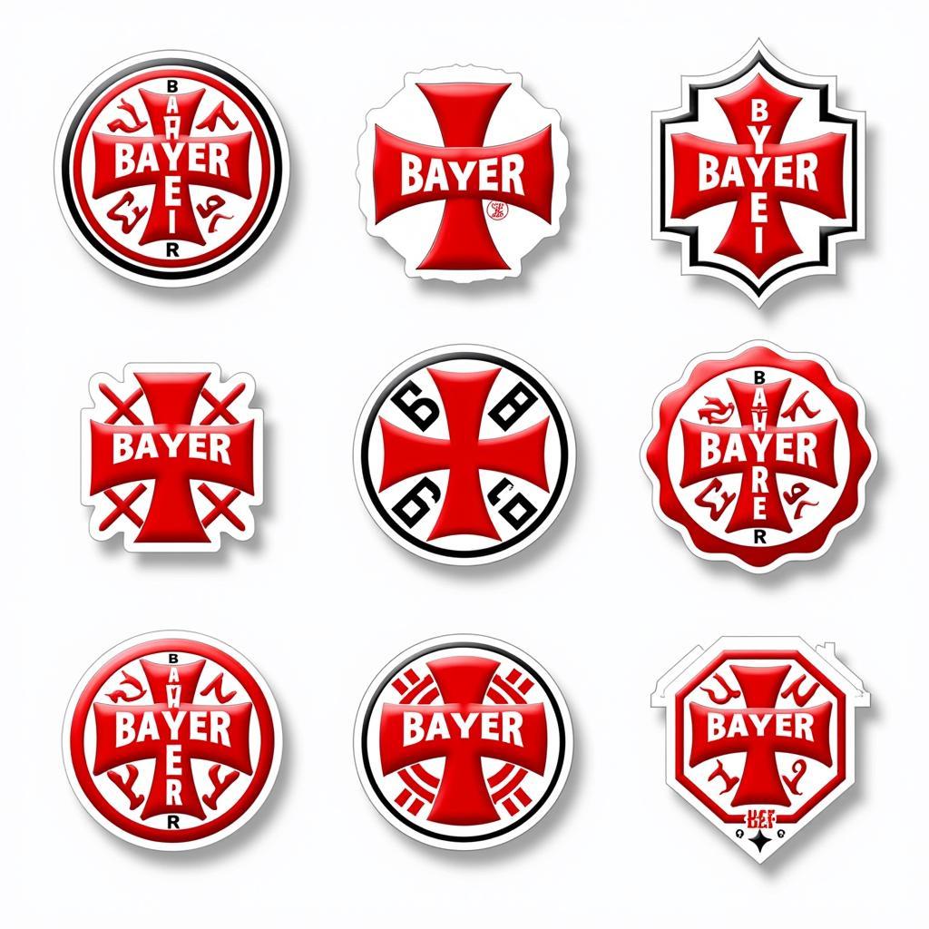 Bayer Leverkusen Klassische Logos Aufkleber