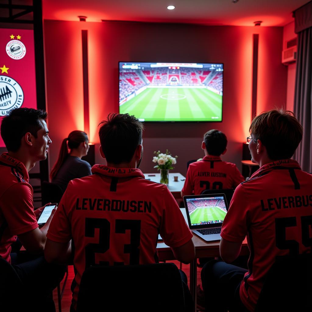 Fans schauen Bayer Leverkusen Livestream