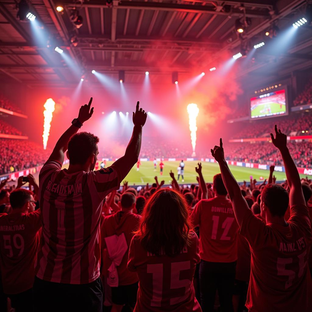 Fans von Bayer Leverkusen und Mainz 05 im Stadion