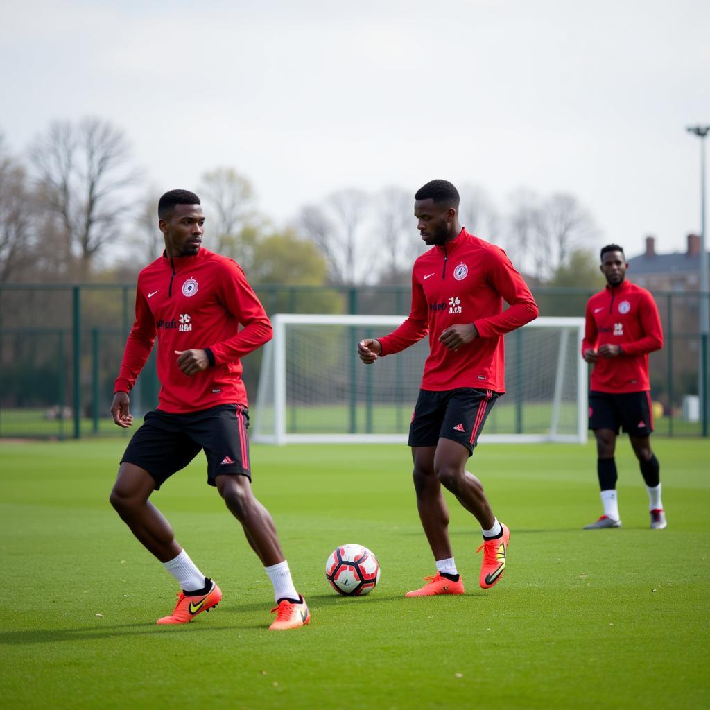 Bayer Leverkusen Spieler beim Training