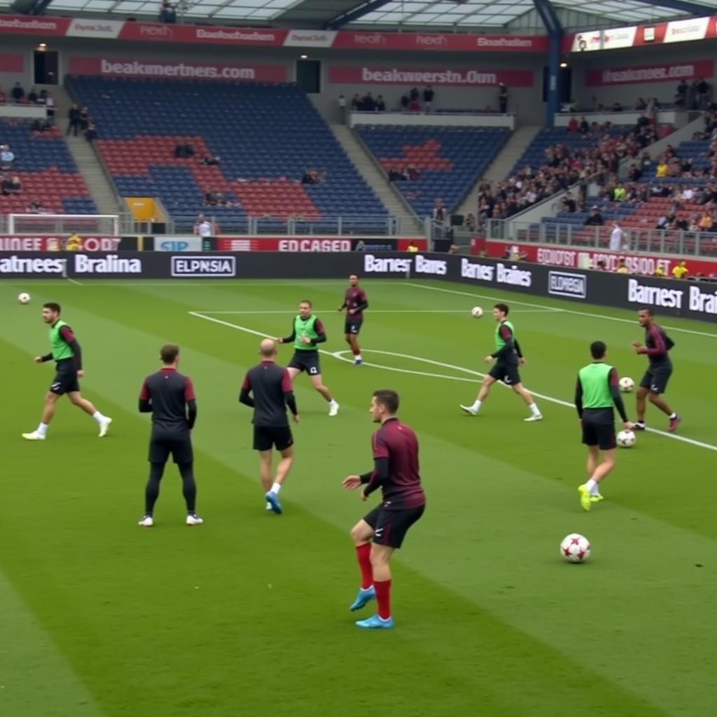 Bayer Leverkusen Spieler beim Training