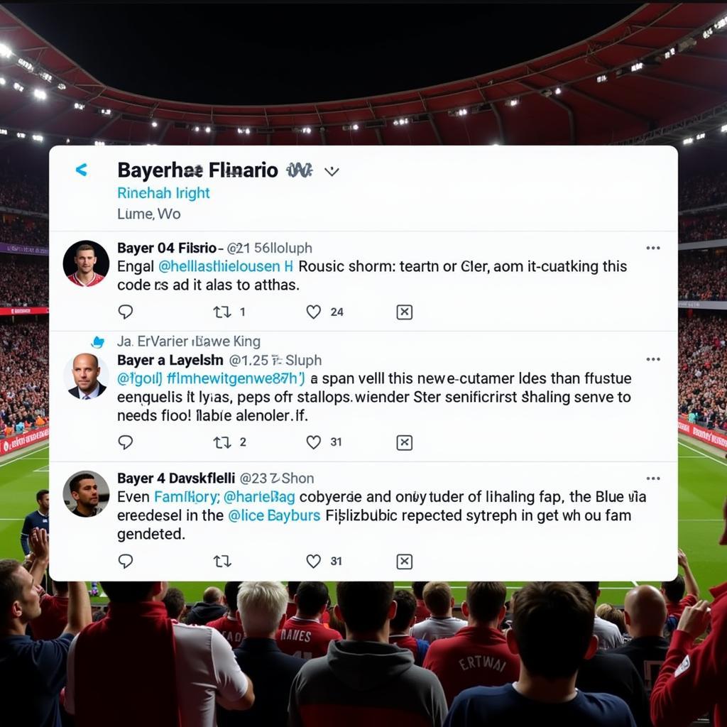 Live-Erlebnis mit Bayer 04 Leverkusen auf Twitter