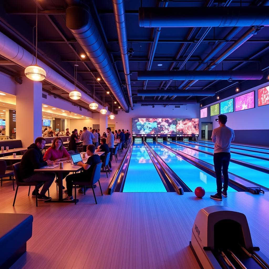 Moderne Bowlingbahn in Leverkusen