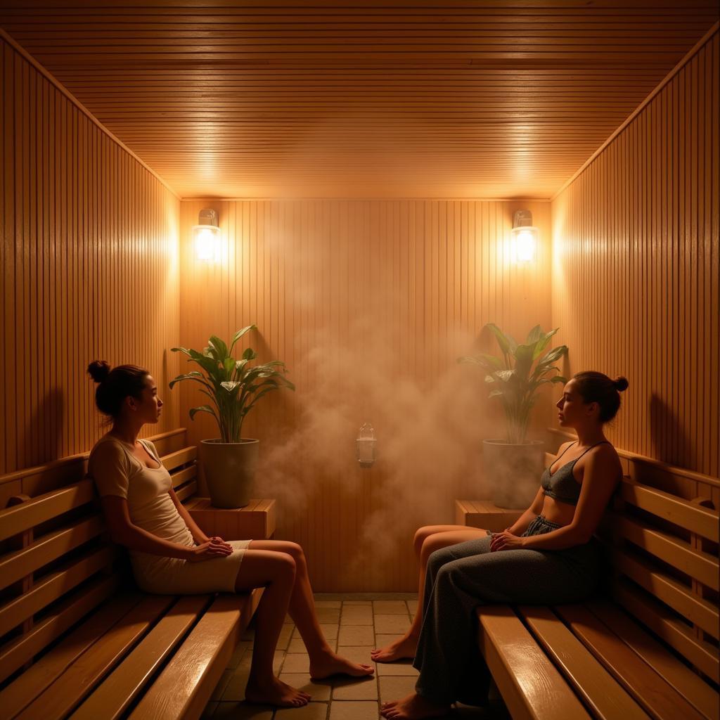 Entspannte Atmosphäre in der Sauna des Caleyornia Leverkusen.