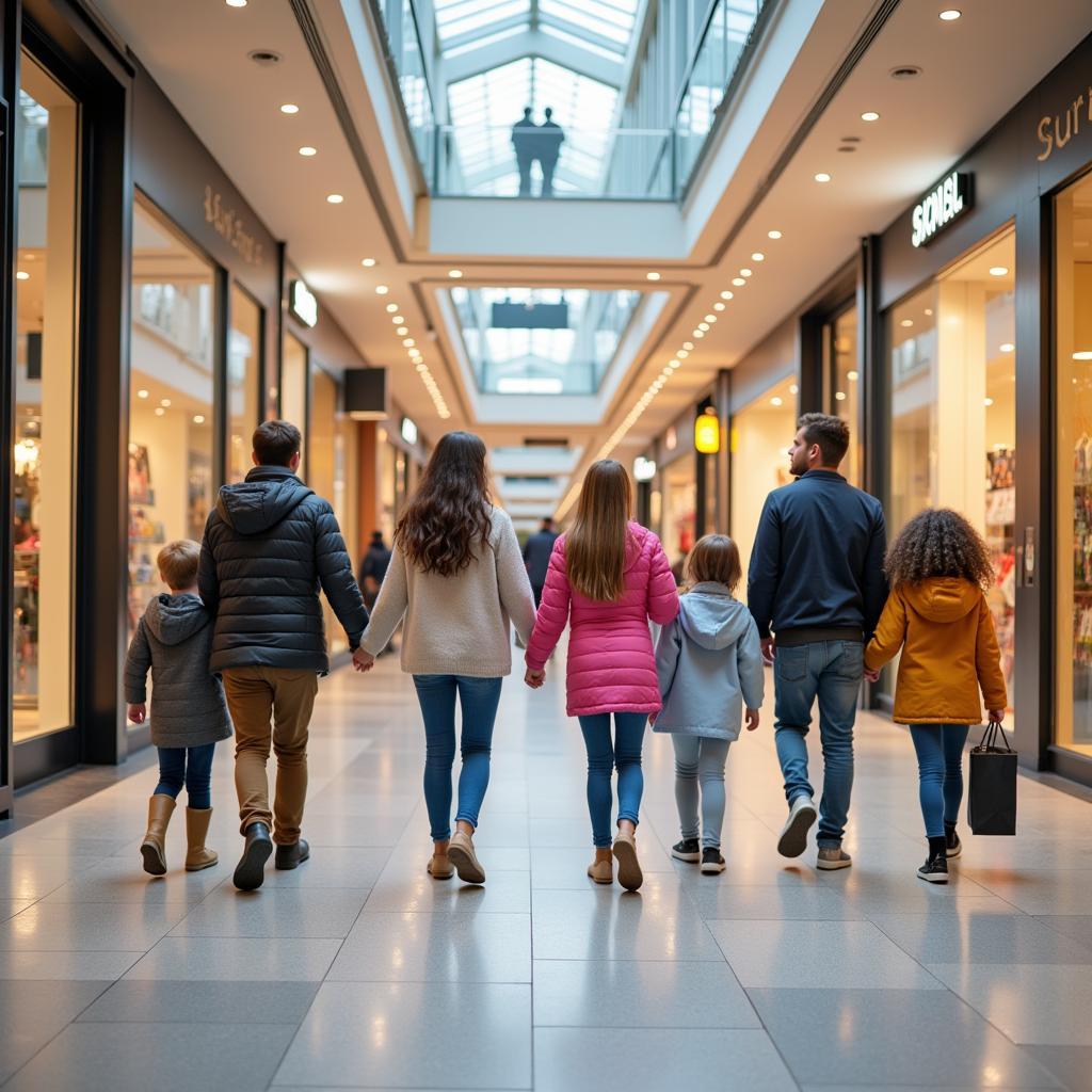 Familien beim Einkaufen im Centershop Leverkusen-Opladen.