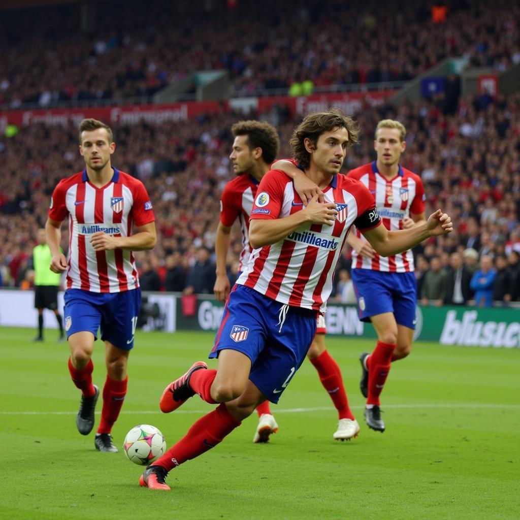 Champions League Atletico Leverkusen 2015 Spielszene