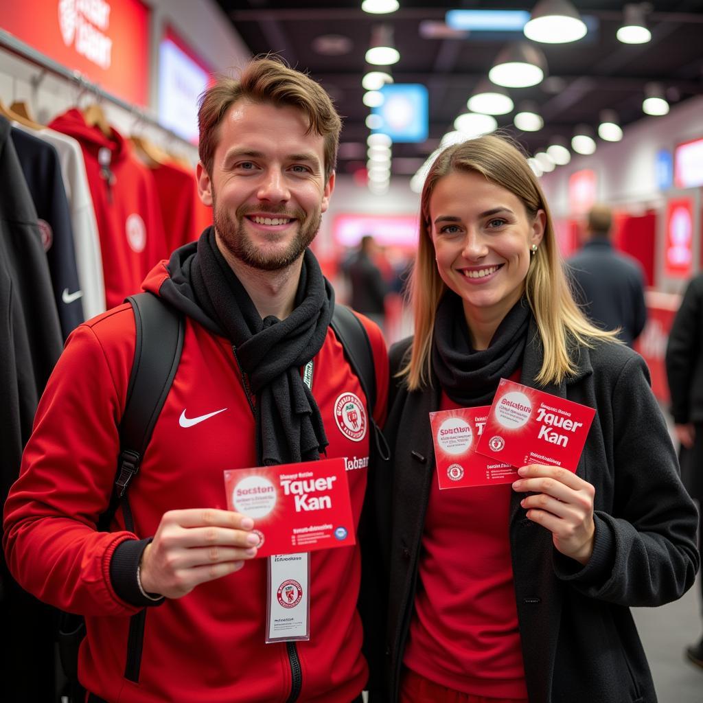 Fans mit Dauerkarten erhalten Rabatte im Fanshop.