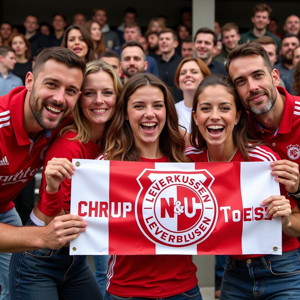 Die Elfen Leverkusen Fans mit Mannschaftsbild