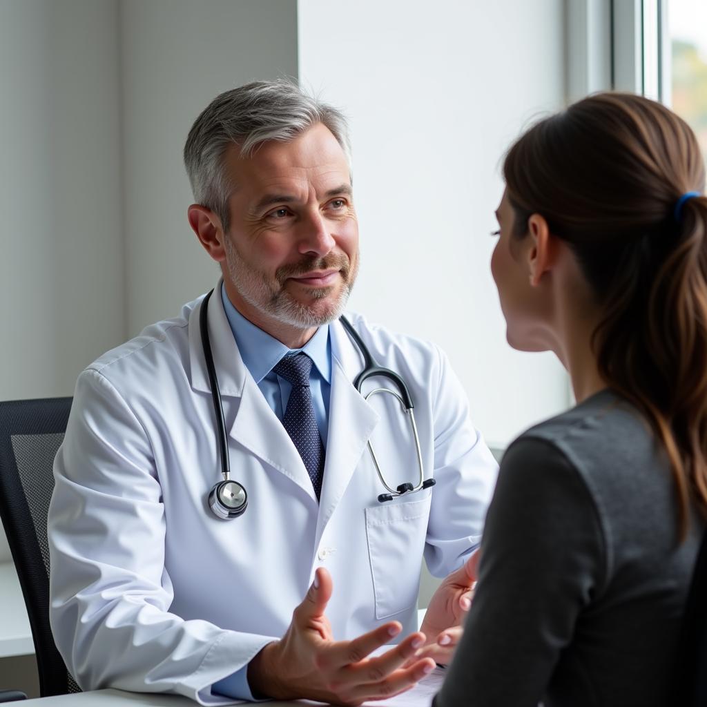 Dr. Bartmann im Gespräch mit einem Patienten