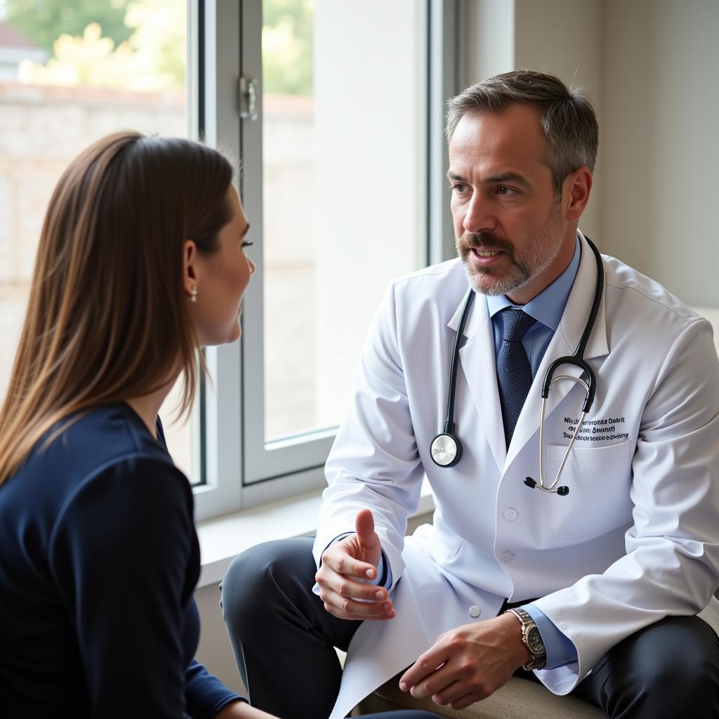 Dr. Zeller im Beratungsgespräch mit einem Patienten