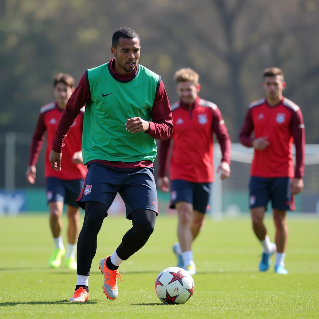 Emerson beim Training mit Bayer Leverkusen