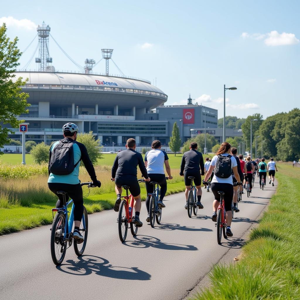 Fahrrad Route zur BayArena