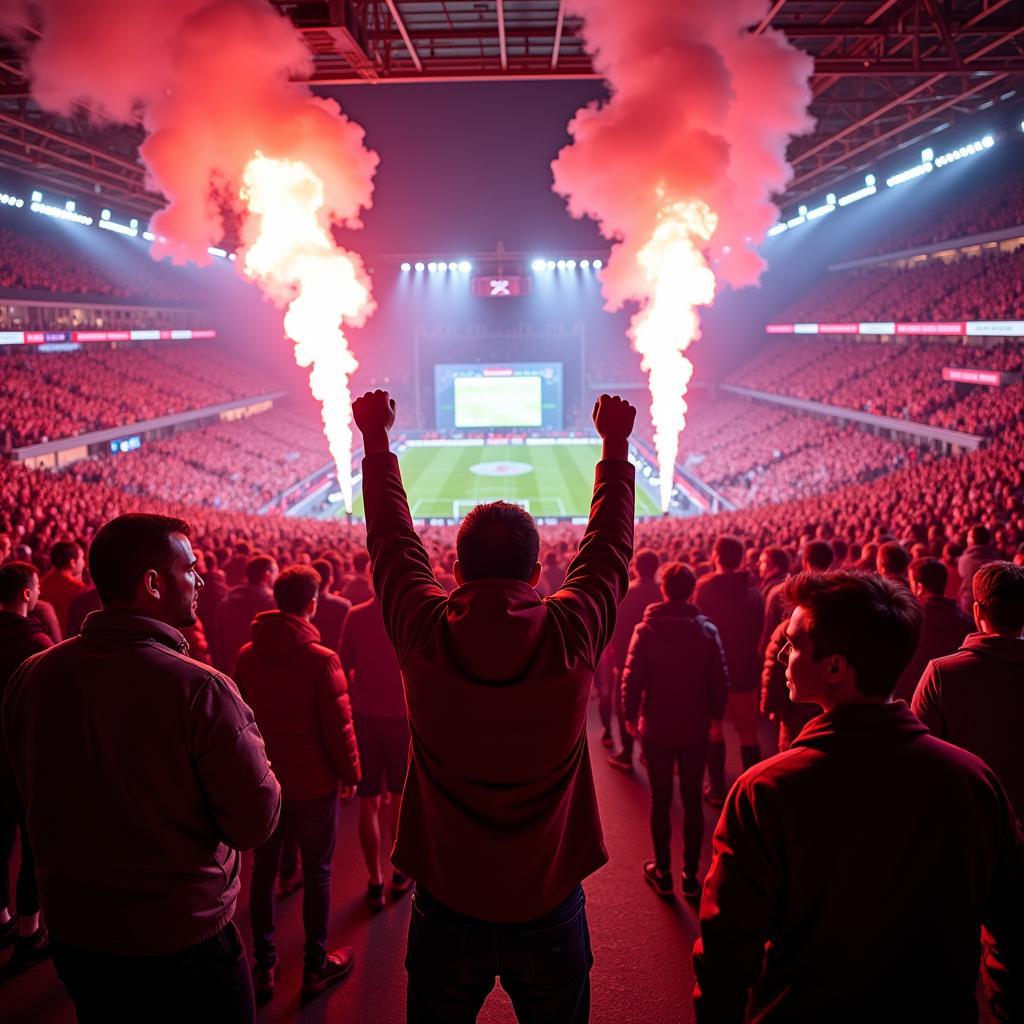 Fans von Bayer Leverkusen und West Ham United