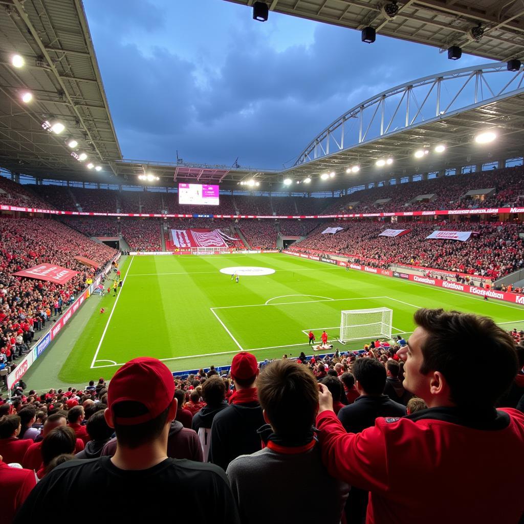 Fans von Bayern München und Bayer 04 Leverkusen